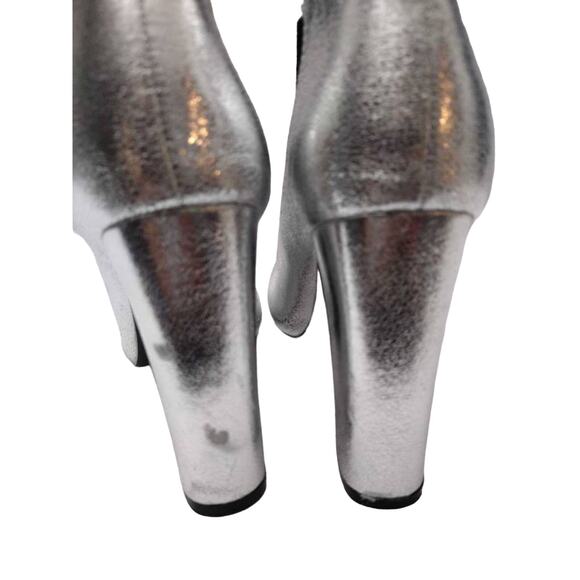 Cape Robbins Women Audrey-1 Chelsea Boots Metallic Silver Mid Calf Pull On 7.5 M - Picture 5 of 9